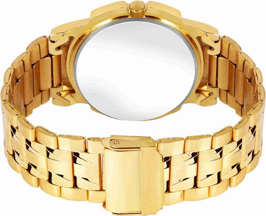 LUXURY FASHION PREMIUM DESIGN DIAL STAINLESS STEEL GOLD CHAIN SRA TRANDY WATCH