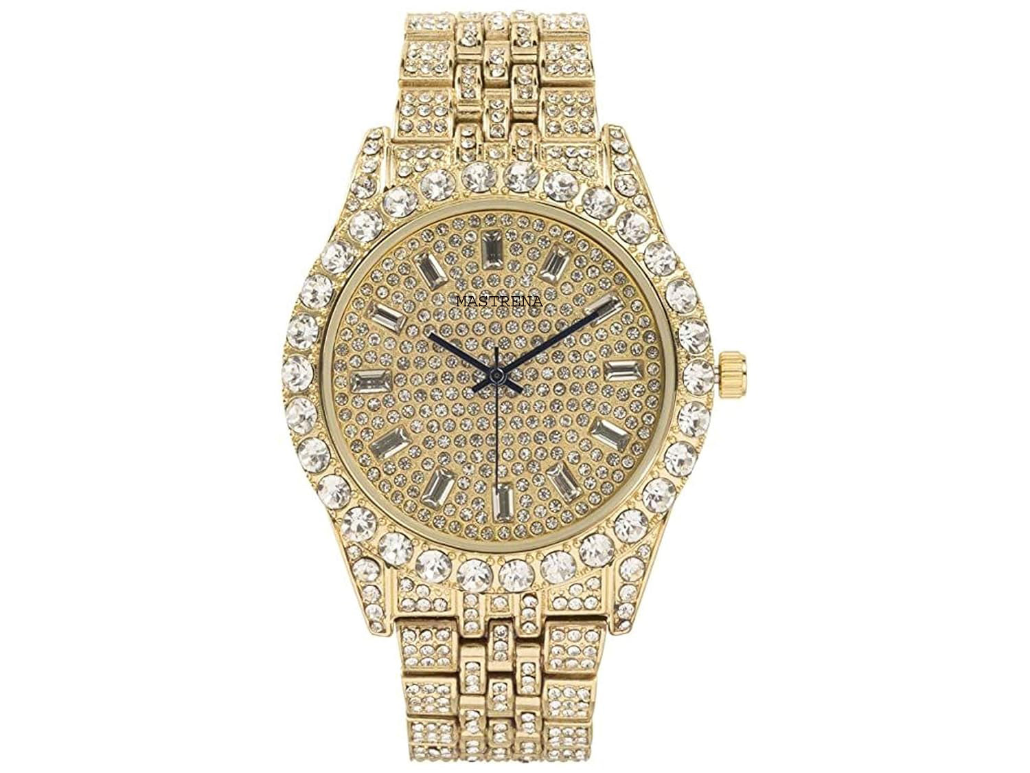 LUXURY FASHION PREMIUM DESIGN DIAMOND CRYSTAL DIAL STAINLESS STEEL SRA TRANDY WATCH
