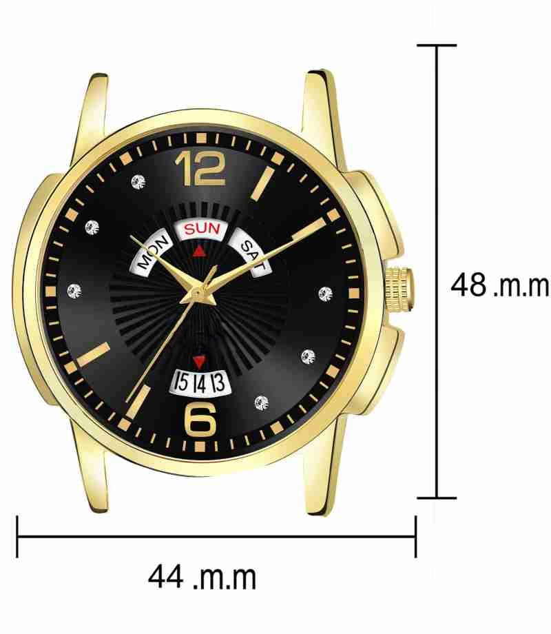 LUXURY FASHION PREMIUM DESIGN DATE DIAL STAINLESS STEEL GOLD CHAIN SRA TRANDY WATCH