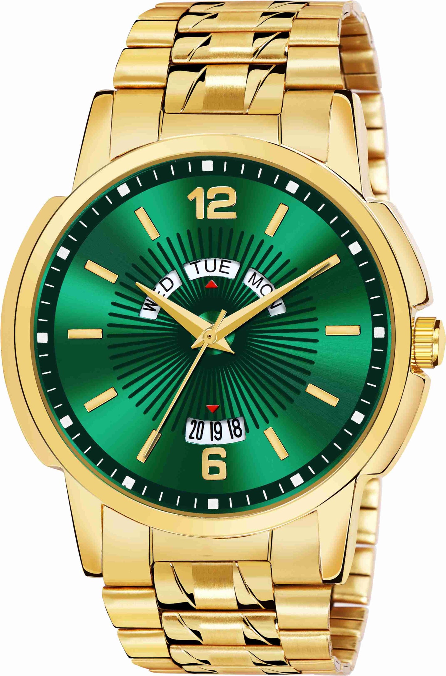 LUXURY FASHION PREMIUM DESIGN DIAL STAINLESS STEEL GOLD CHAIN SRA TRANDY WATCH