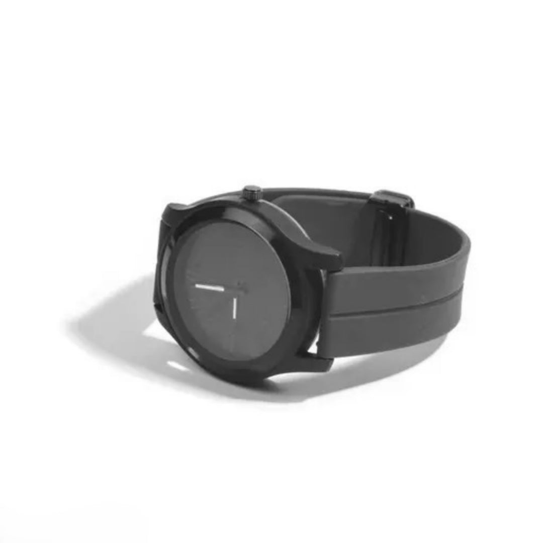 LUXURY FASHION PREMIUM DESIGN DIAL SILLICON BLACK STRAP SRA TRANDY WATCH