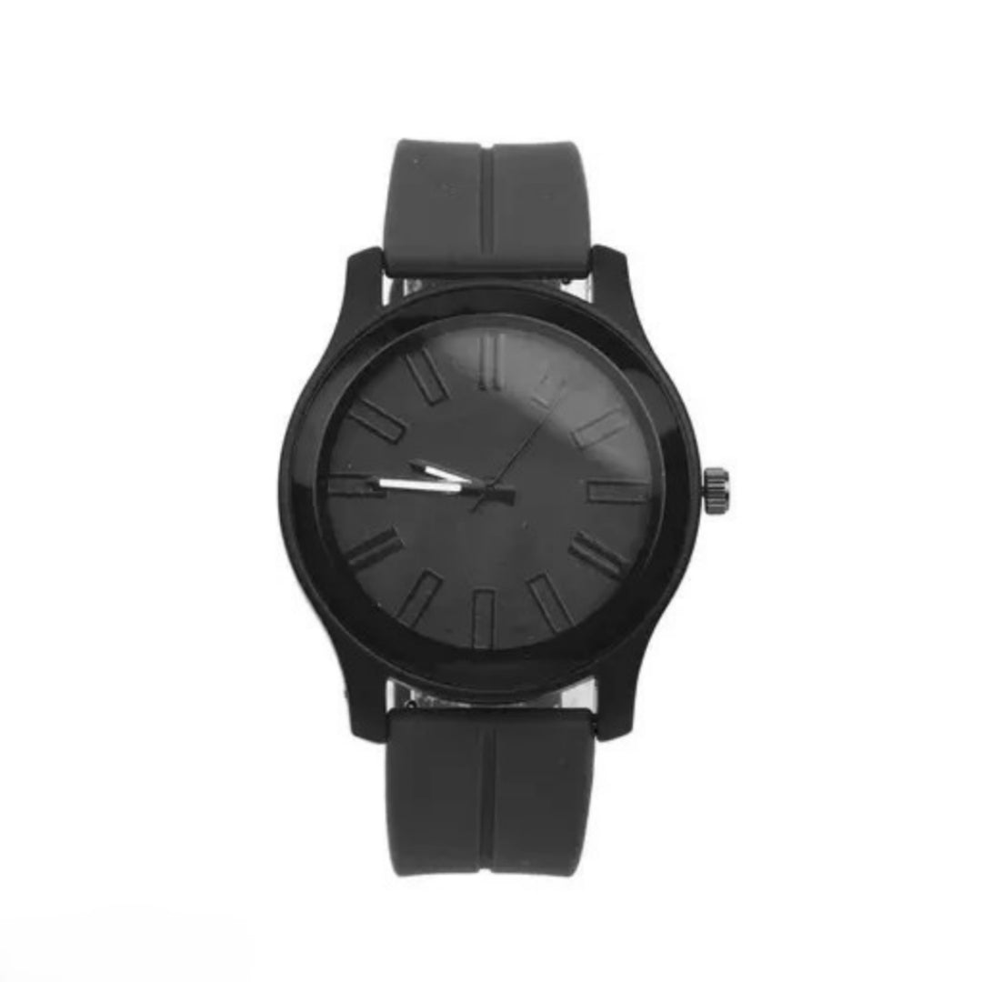 LUXURY FASHION PREMIUM DESIGN DIAL SILLICON BLACK STRAP SRA TRANDY WATCH
