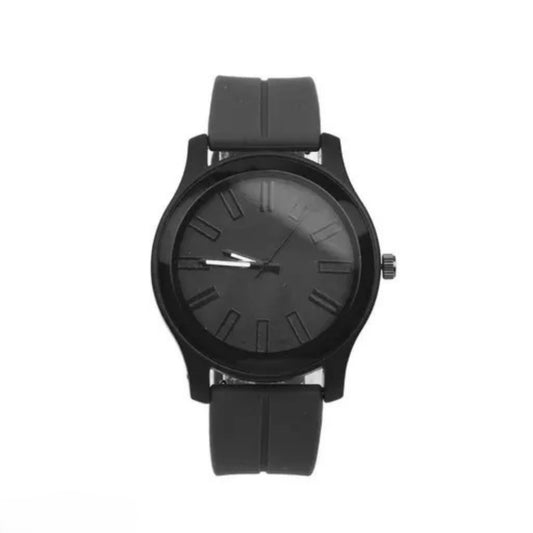 LUXURY FASHION PREMIUM DESIGN DIAL SILLICON BLACK STRAP SRA TRANDY WATCH