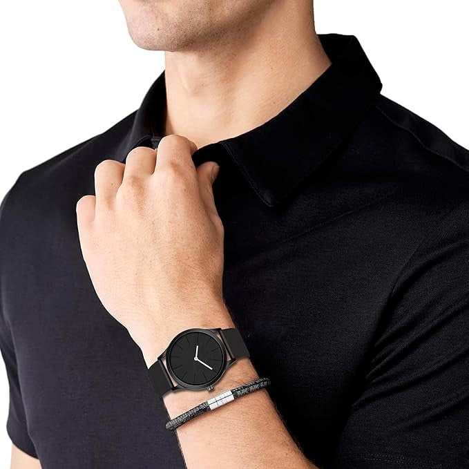 LUXURY FASHION PREMIUM DESIGN DIAL SILLICON BLACK STRAP SRA TRANDY