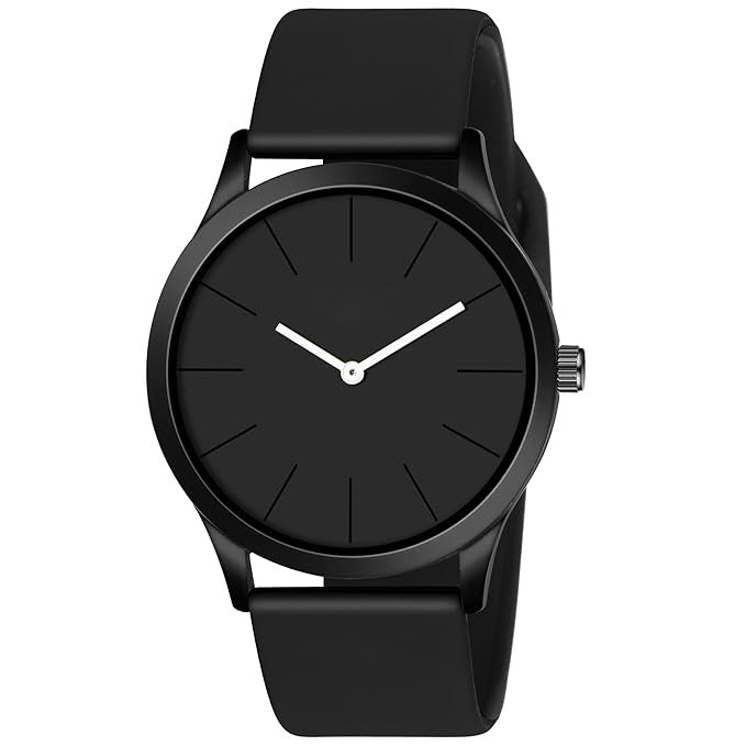 LUXURY FASHION PREMIUM DESIGN DIAL SILLICON BLACK STRAP SRA TRANDY