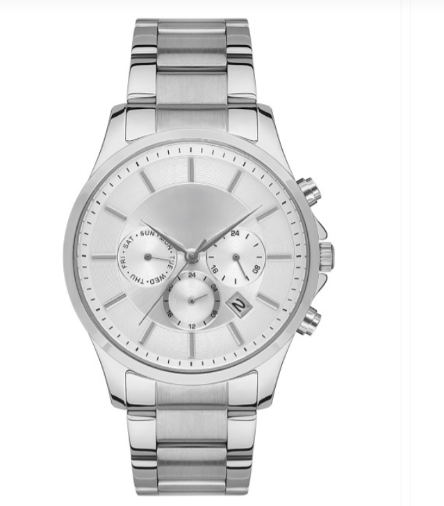 LUXURY FASHION PREMIUM DESIGN DATE DIAL STAINLESS STEEL BLACK CHAIN SRA TRANDY WATCH